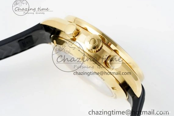 0421 TimelessDesign Speedmaster Moonwatch in Moonshine Gold YG RMF Best Edition YG Dial on Black Rubber Strap Manual Chrono 7834